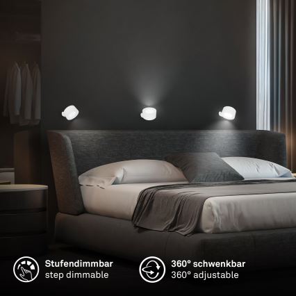 Briloner 3896016 - TARI LED Dimmable Rechargeable Wall Light LED/1,6W/5V 1500 mAh White