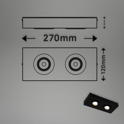 Briloner 3996025 - LED Spotlight CTS 2xLED/4W/230V 2700/4000K black