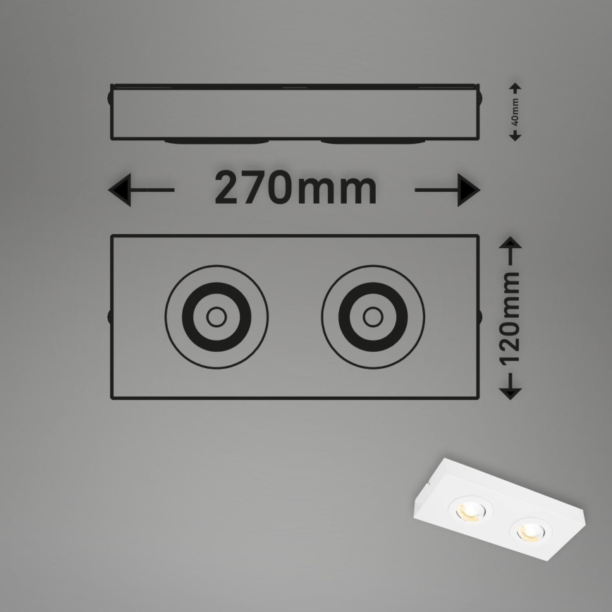 Briloner 3996026 - LED Spotlight CTS 2xLED/4W/230V 2700/4000K white