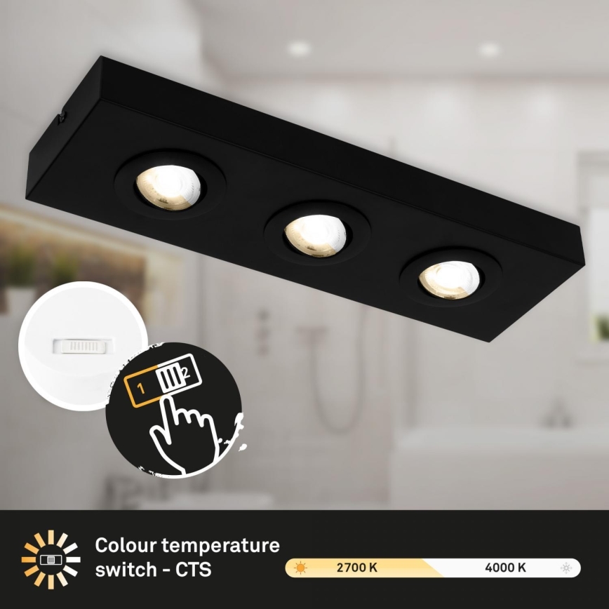 Briloner 3996035 - LED Spotlight CTS 3xLED/4W/230V 2700/4000K black