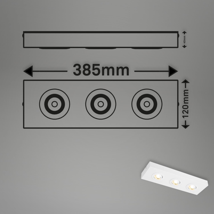Briloner 3996036 - LED Spotlight CTS 3xLED/4W/230V 2700/4000K white