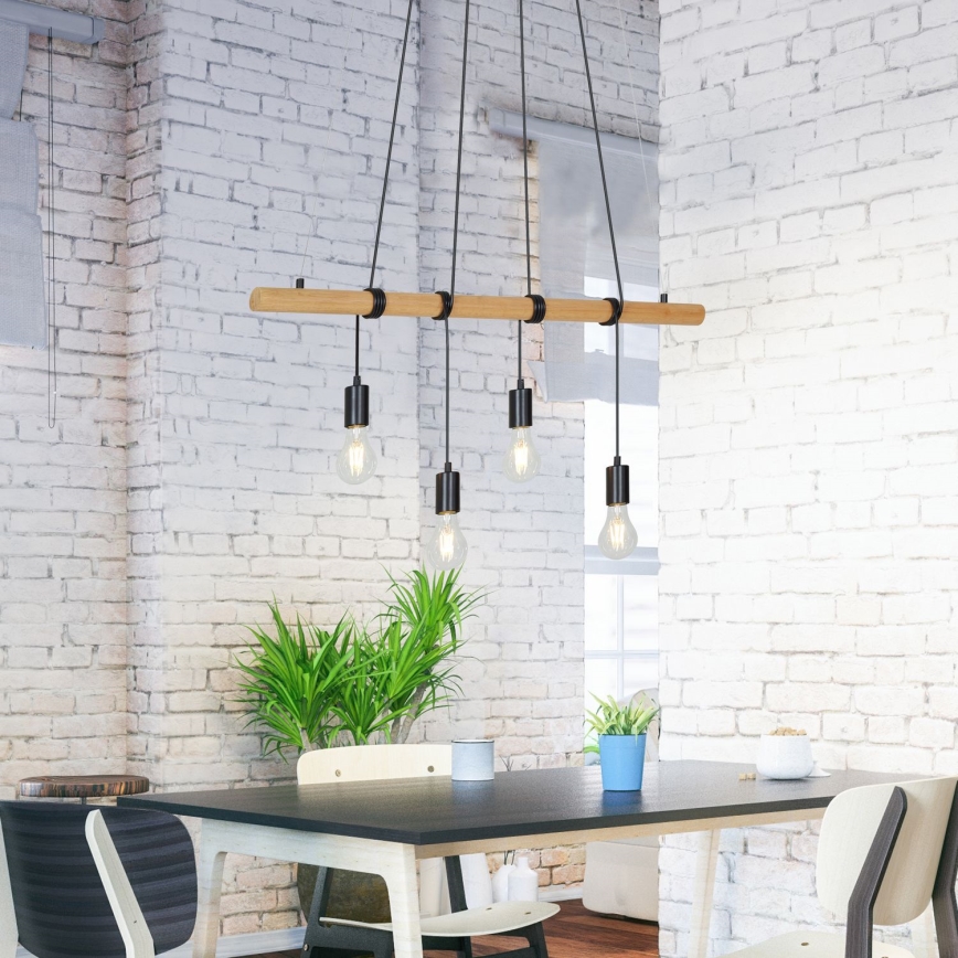 Briloner 4015045 - Chandelier on a string 4xE27/25W/230V rubber tree