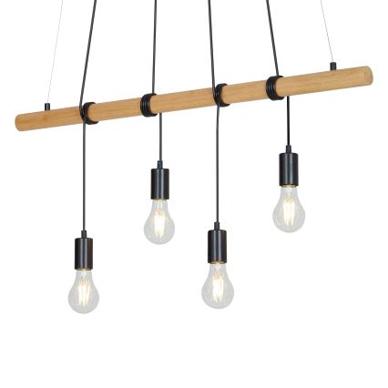 Briloner 4015045 - Chandelier on a string 4xE27/25W/230V rubber tree