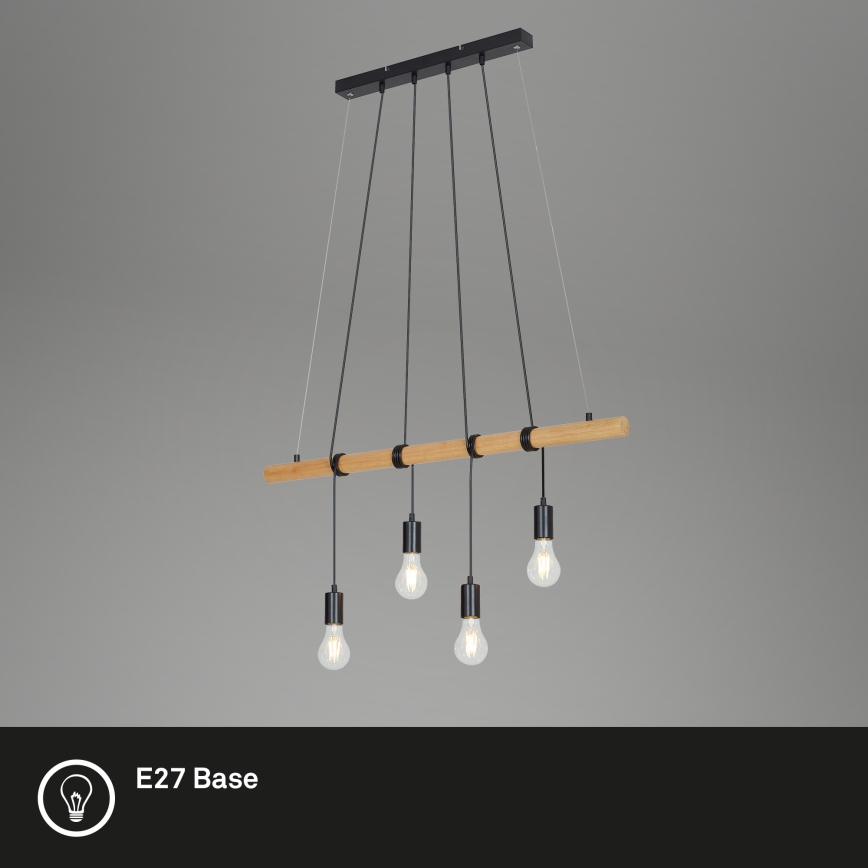 Briloner 4015045 - Chandelier on a string 4xE27/25W/230V rubber tree