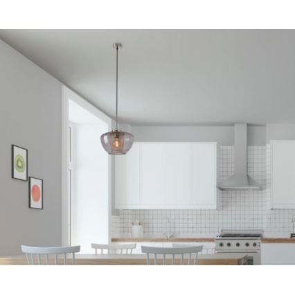 Briloner 4016-014 - SEVENTIES cable pendant 1xE27/40W/230V smoky grey