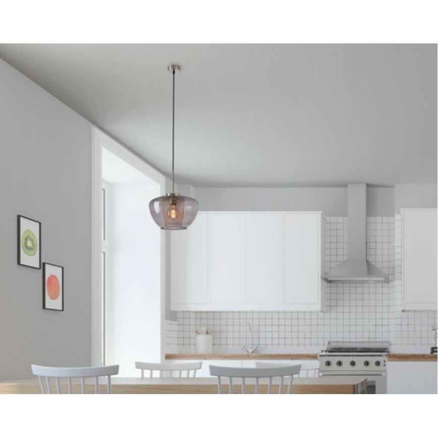 Briloner 4016-014 - SEVENTIES cable pendant 1xE27/40W/230V smoky grey