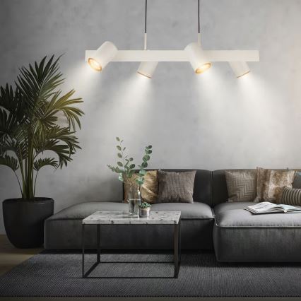 Briloner 4058044 - ERA cable pendant light 4xGU10/10W/230V cream