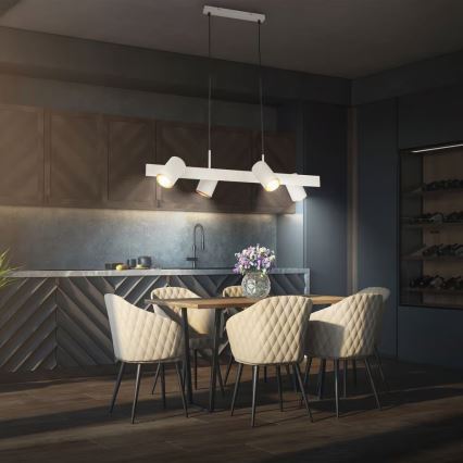 Briloner 4058044 - ERA cable pendant light 4xGU10/10W/230V cream