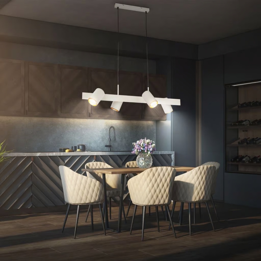 Briloner 4058044 - ERA cable pendant light 4xGU10/10W/230V cream