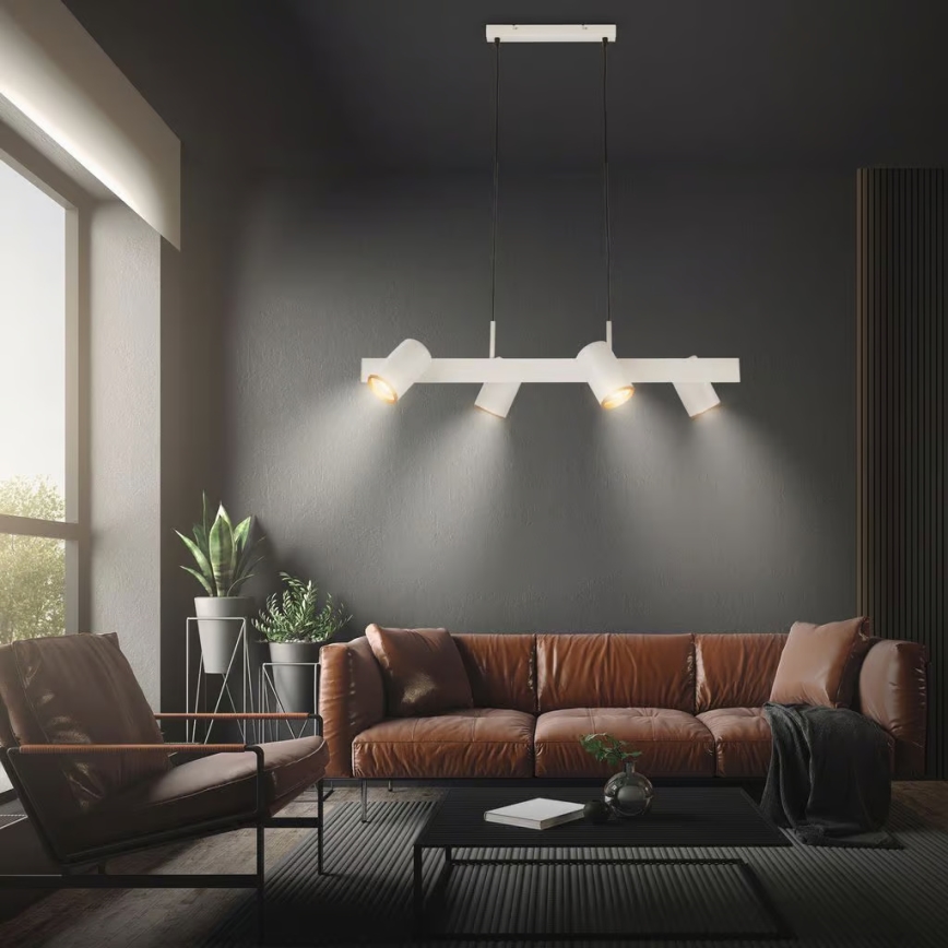 Briloner 4058044 - ERA cable pendant light 4xGU10/10W/230V cream