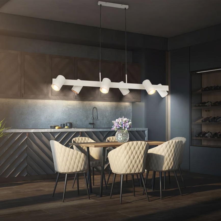 Briloner 4058064 - ERA cable-suspended pendant lamp 6xGU10/10W/230V cream