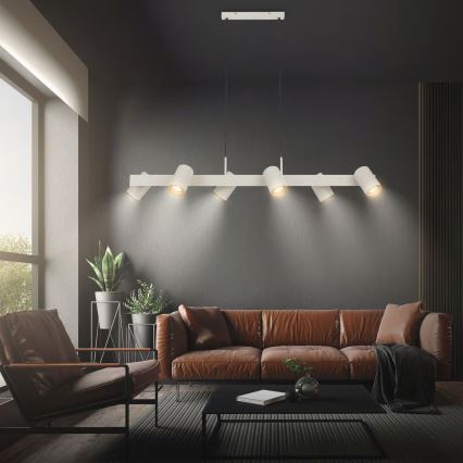 Briloner 4058064 - ERA cable-suspended pendant lamp 6xGU10/10W/230V cream