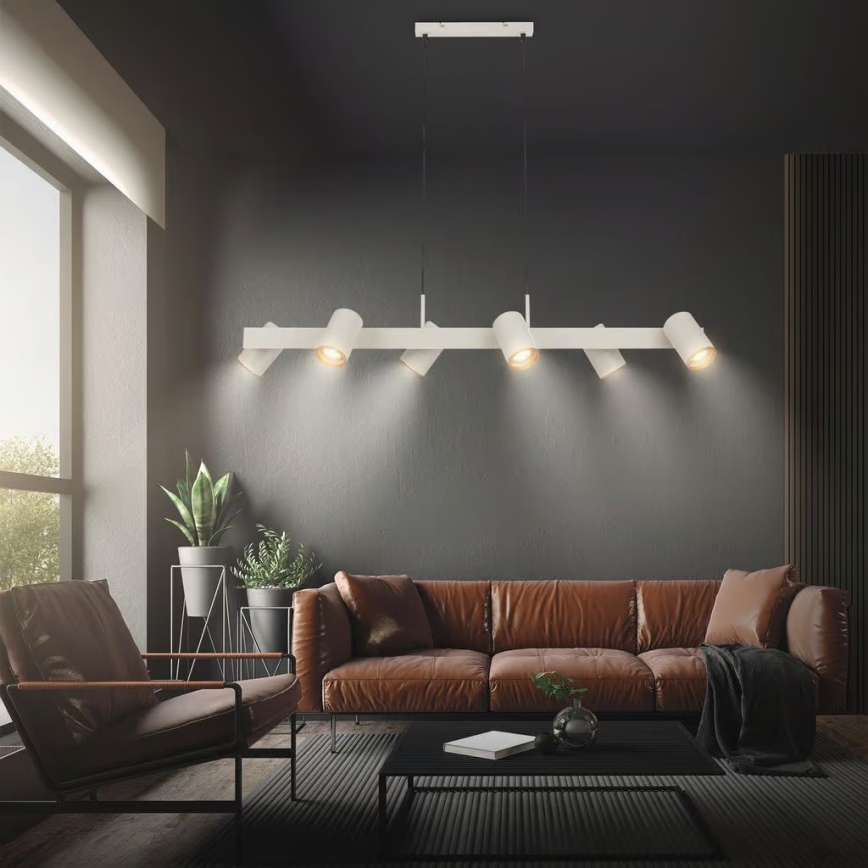 Briloner 4058064 - ERA cable-suspended pendant lamp 6xGU10/10W/230V cream