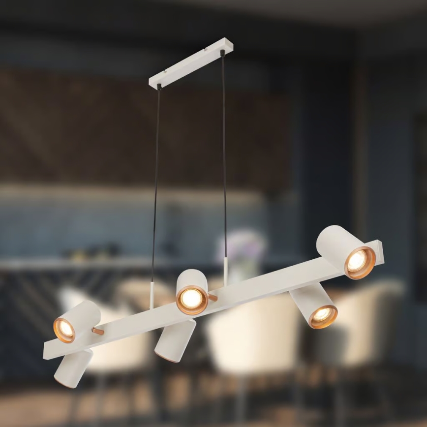 Briloner 4058064 - ERA cable-suspended pendant lamp 6xGU10/10W/230V cream