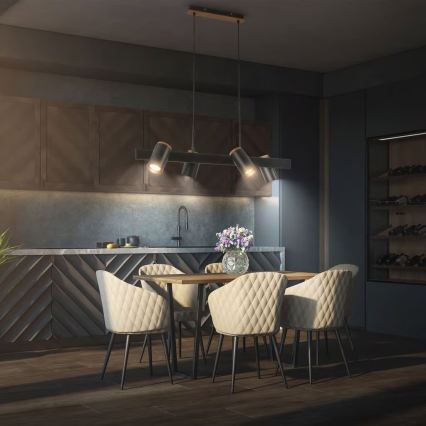 Briloner 4059045 - ERA Cable Pendant Light 4xGU10/10W/230V Black