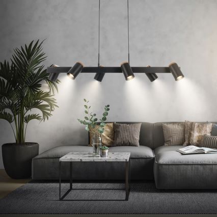 Briloner 4059065 - ERA cable pendant light 6xGU10/10W/230V black