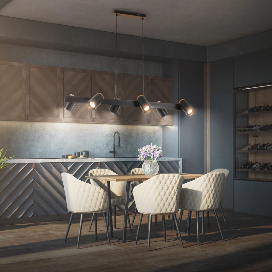 Briloner 4059065 - ERA cable pendant light 6xGU10/10W/230V black