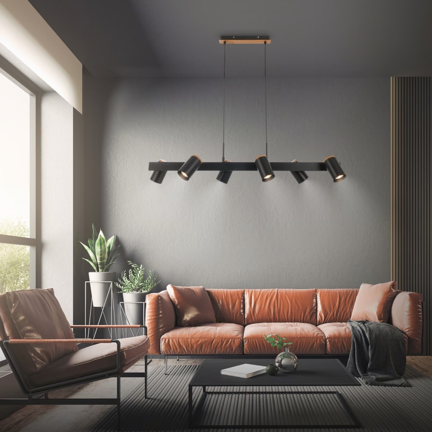 Briloner 4059065 - ERA cable pendant light 6xGU10/10W/230V black