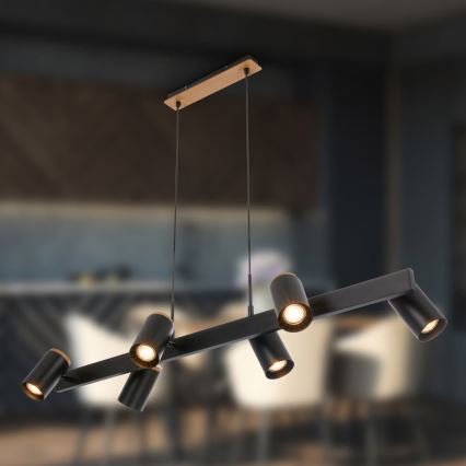 Briloner 4059065 - ERA cable pendant light 6xGU10/10W/230V black