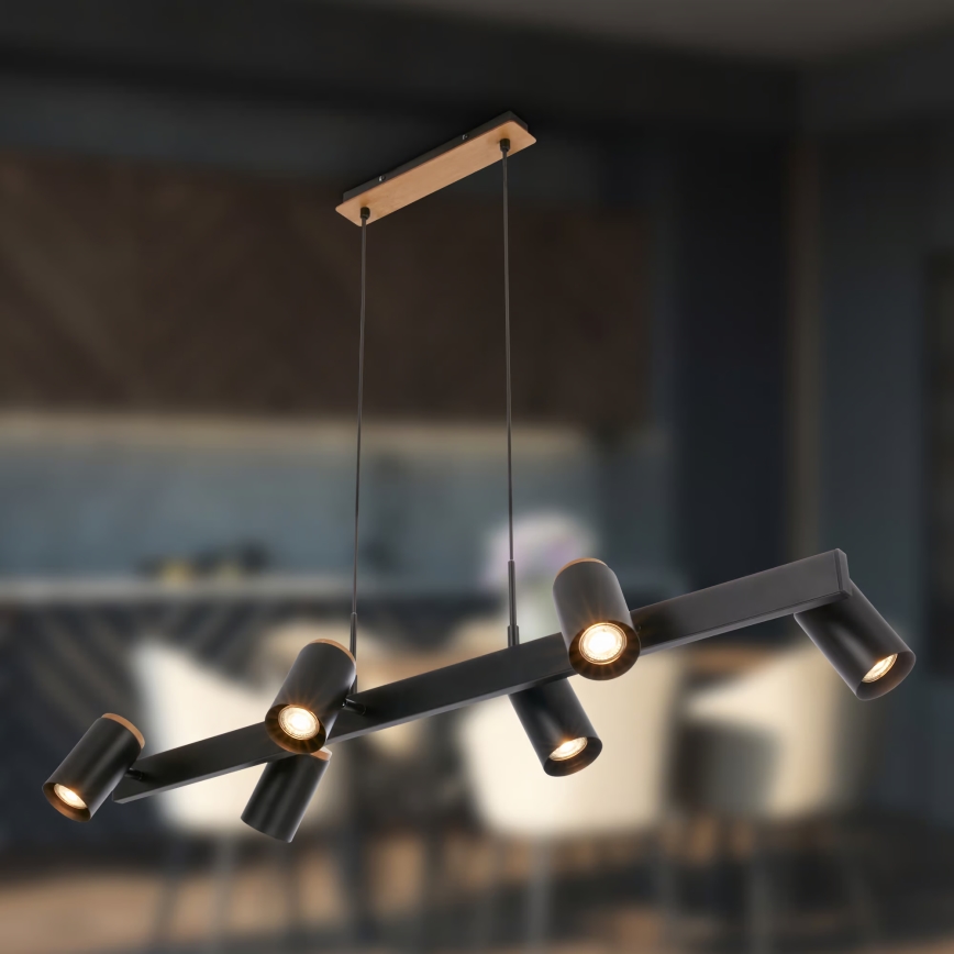 Briloner 4059065 - ERA cable pendant light 6xGU10/10W/230V black