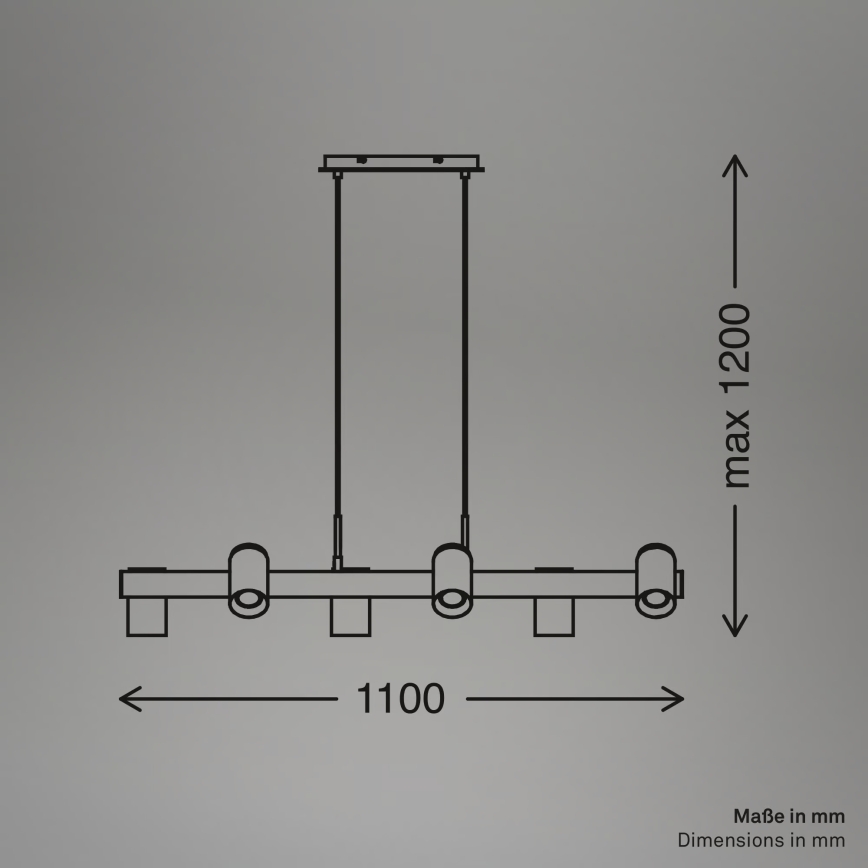 Briloner 4059065 - ERA cable pendant light 6xGU10/10W/230V black