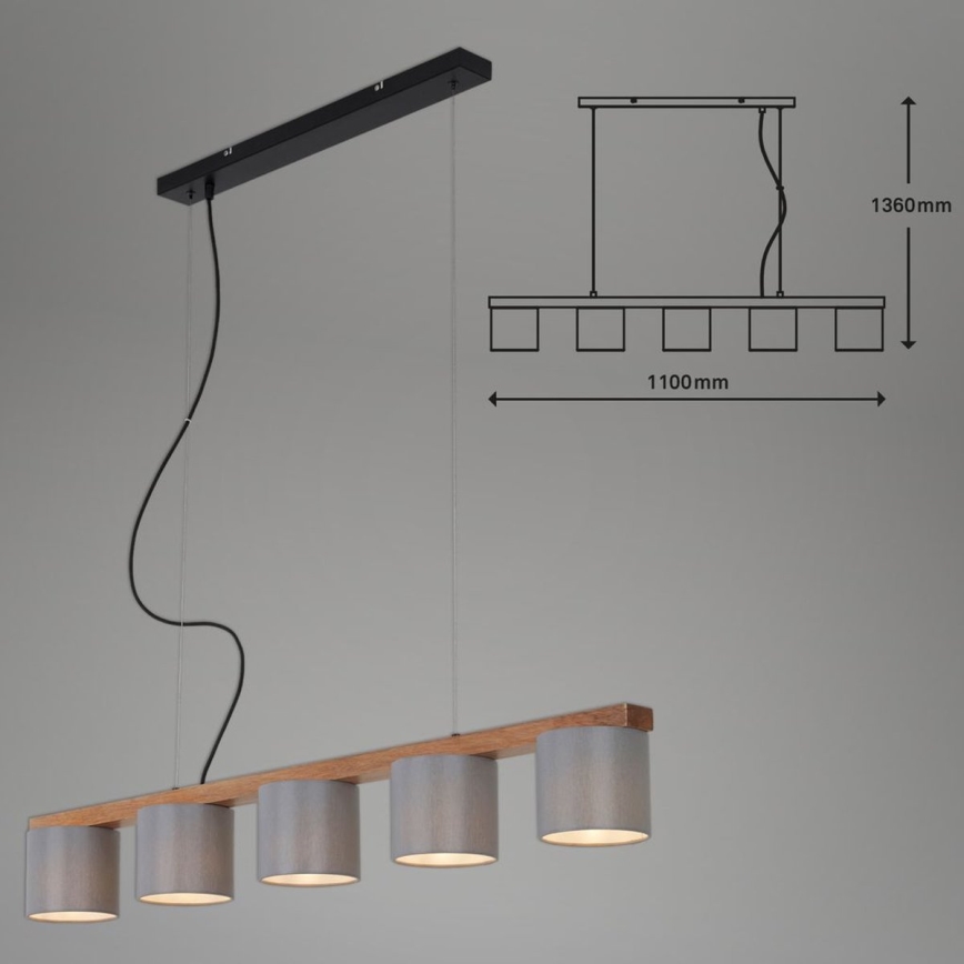 Briloner 4075-054 - RHON pendant light on cable 5xE14/25W/230V