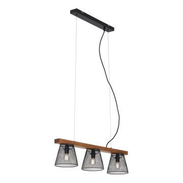 Briloner 4077-035 - Chandelier on a string WOOD & STYLE 3xE14/25W/230V rubber tree