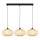 Briloner 4759031 - Cable-suspended pendant light 3x E27/10W/230V, black/bamboo