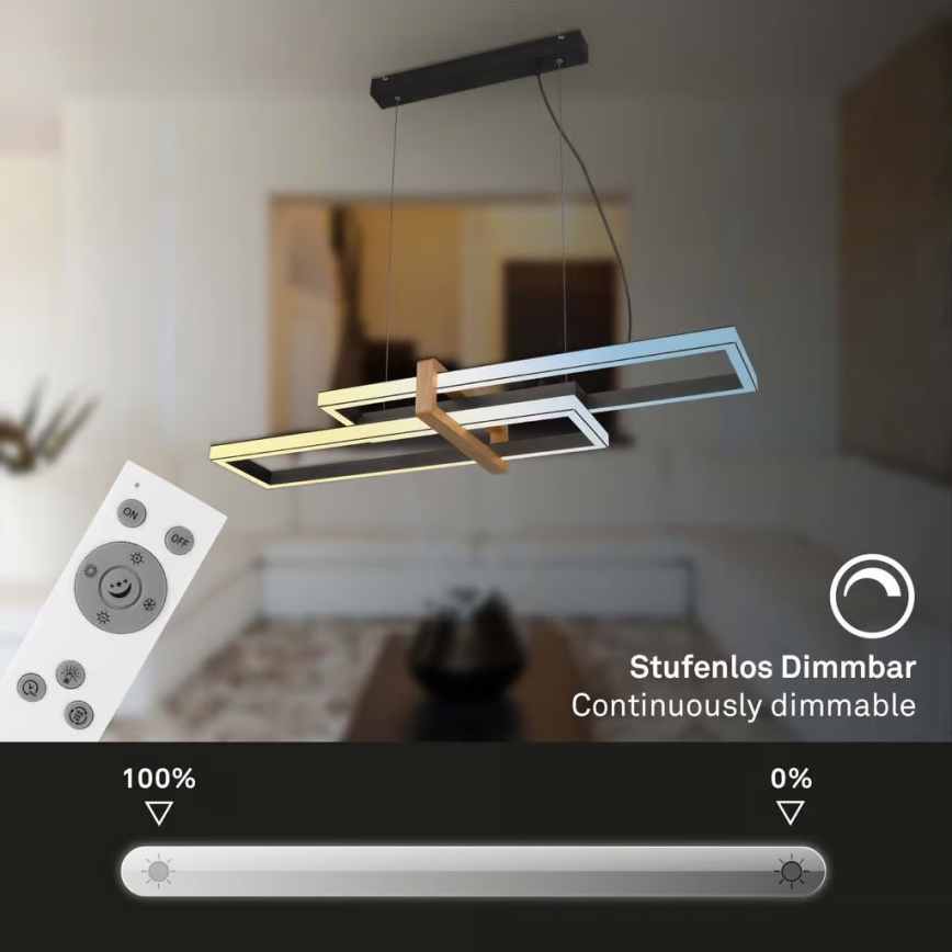 Briloner 4768015 - Dimmable LED pendant light on cable LED/44W/230V 2700-6500K 100 cm + remote control