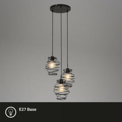Briloner 4870-035 - Cable-suspended pendant light 3xE27/60W/230V