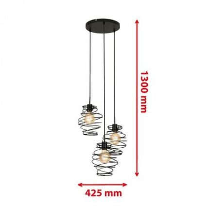 Briloner 4870-035 - Cable-suspended pendant light 3xE27/60W/230V