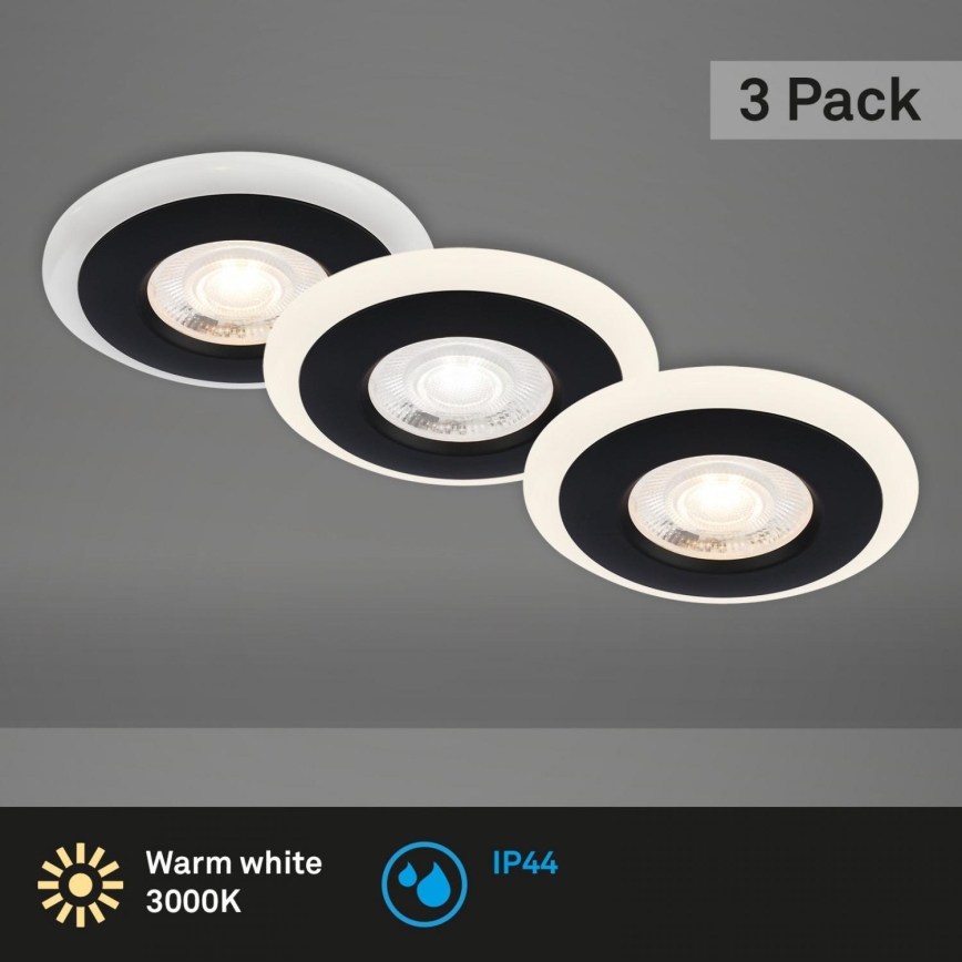 Briloner 7039-035 - SET 3x LED Bathroom recessed light LED/5W/230V IP44