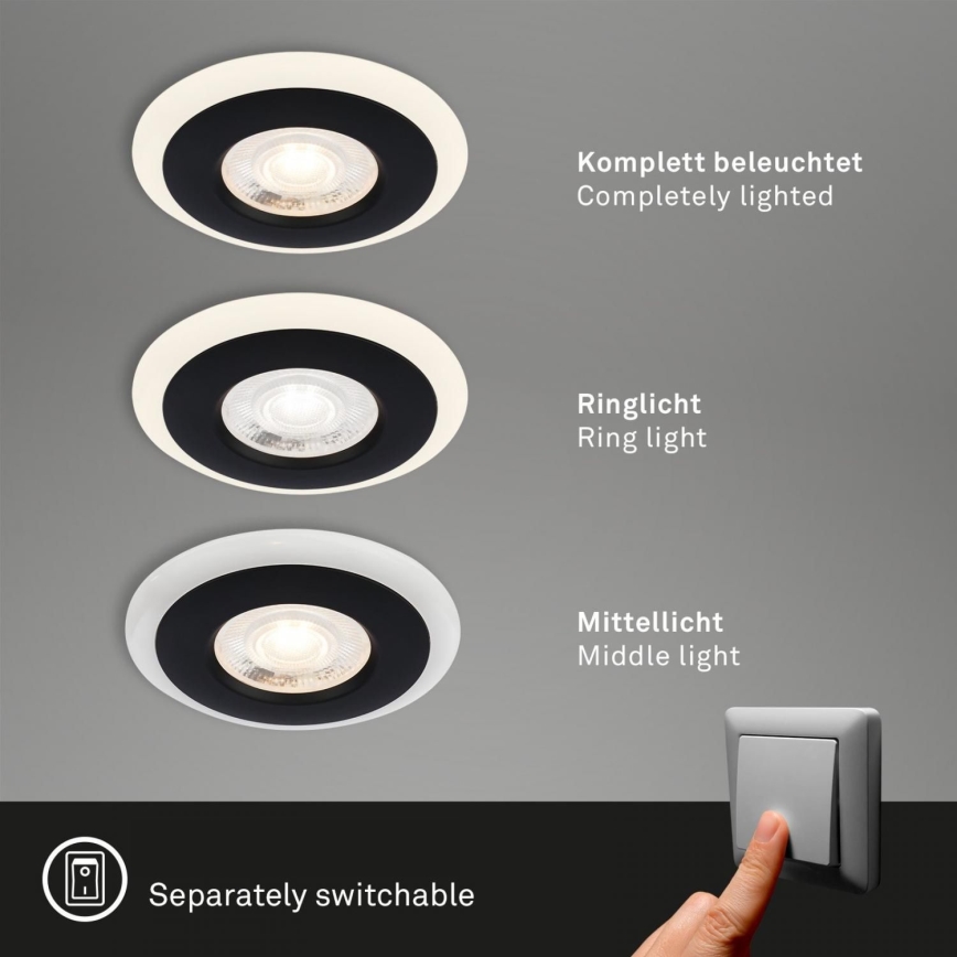 Briloner 7039-035 - SET 3x LED Bathroom recessed light LED/5W/230V IP44