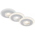 Briloner 7039034 - Set of 3 LED bathroom recessed downlights, 3xLED/5W/230V, IP44, matte chrome