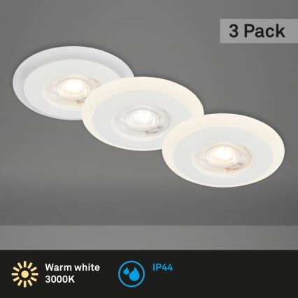 Briloner 7039036 - Set of 3 LED Bathroom Recessed Downlights 3xLED/5W/230V IP44 White