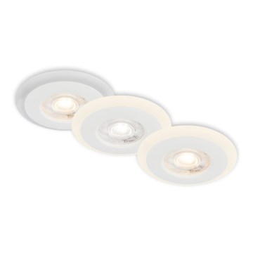 Briloner 7039036 - Set of 3 LED bathroom recessed downlights LED/5W/230V IP44 white