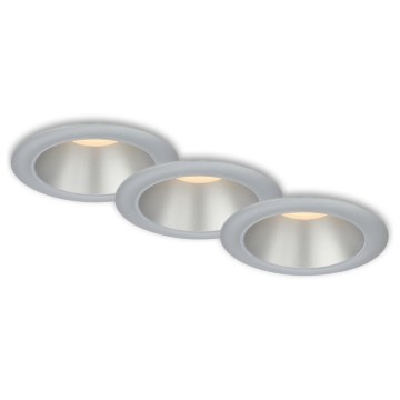 Briloner 7041-034 - SET 3x LED Bathroom recessed light LED/4,9W/230V IP44 silver