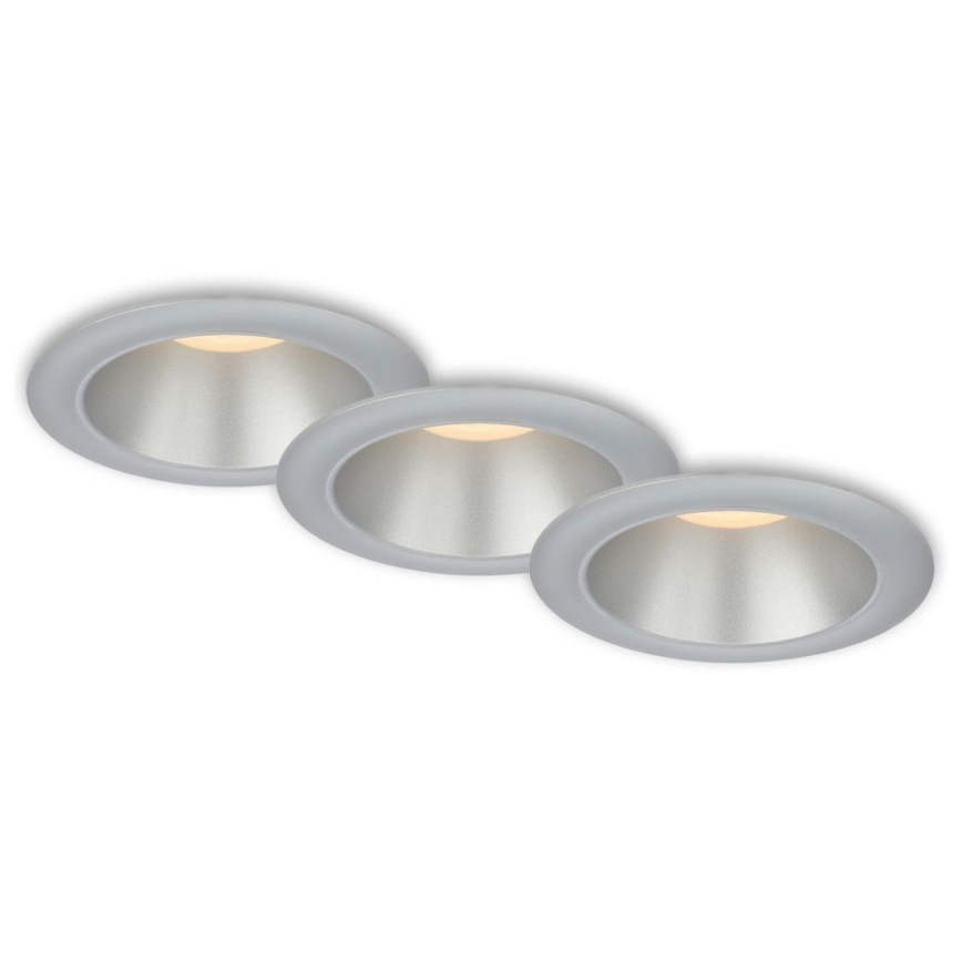 Briloner 7041-034 - SET 3x LED Bathroom recessed light LED/4,9W/230V IP44 silver