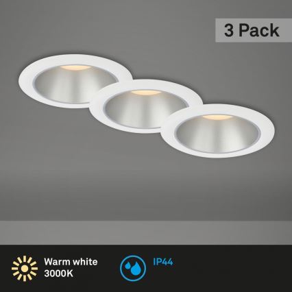 Briloner 7041-036 - SET 3x LED Bathroom recessed light LED/4,9W/230V IP44 white
