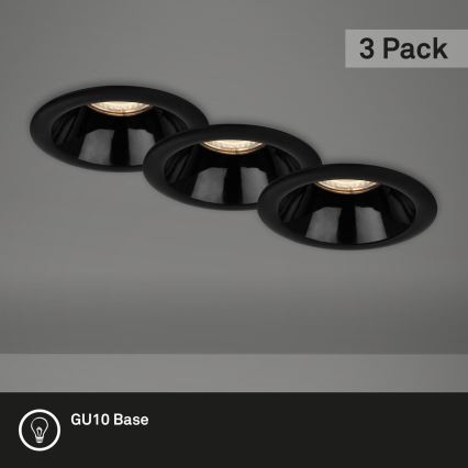 Briloner 7042-035 - SET 3x Bathroom recessed light 1xGU10/9W/230V IP23