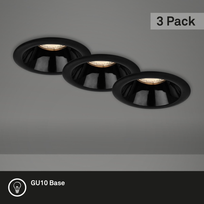 Briloner 7042-035 - SET 3x Bathroom recessed light 1xGU10/9W/230V IP23