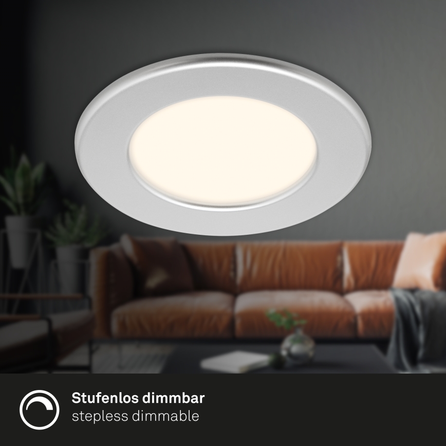 Briloner 7049014 - Dimmable LED recessed bathroom downlight LED/6W/230V 3000K IP44 matte chrome