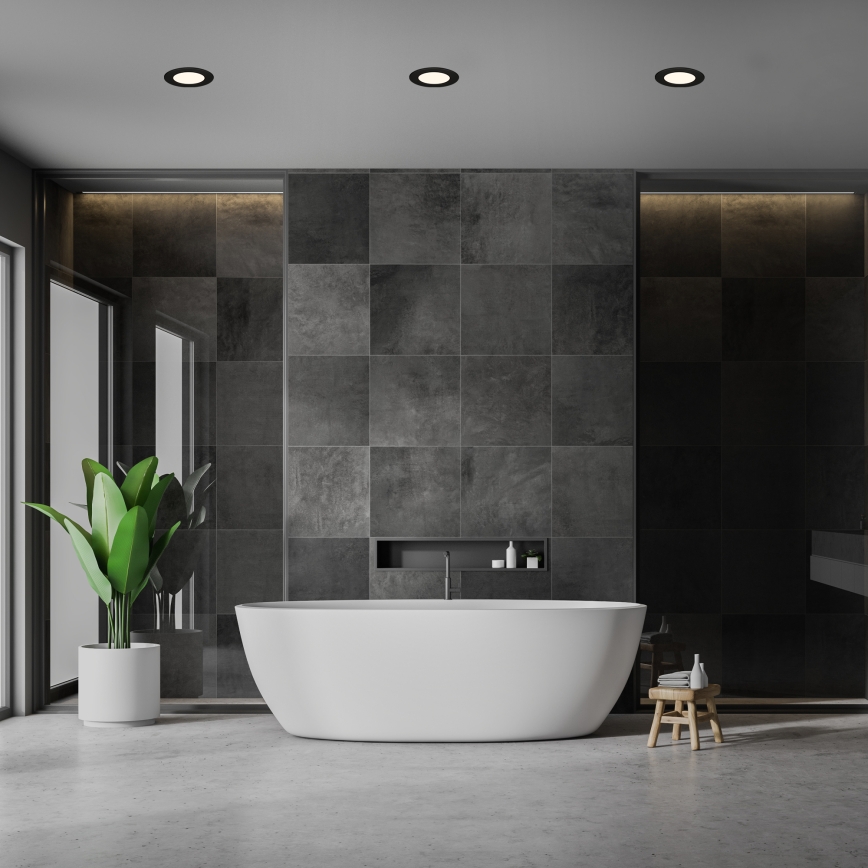 Briloner 7049015 - Dimmable LED Bathroom Recessed Downlight LED/6W/230V 3000K IP44 Black