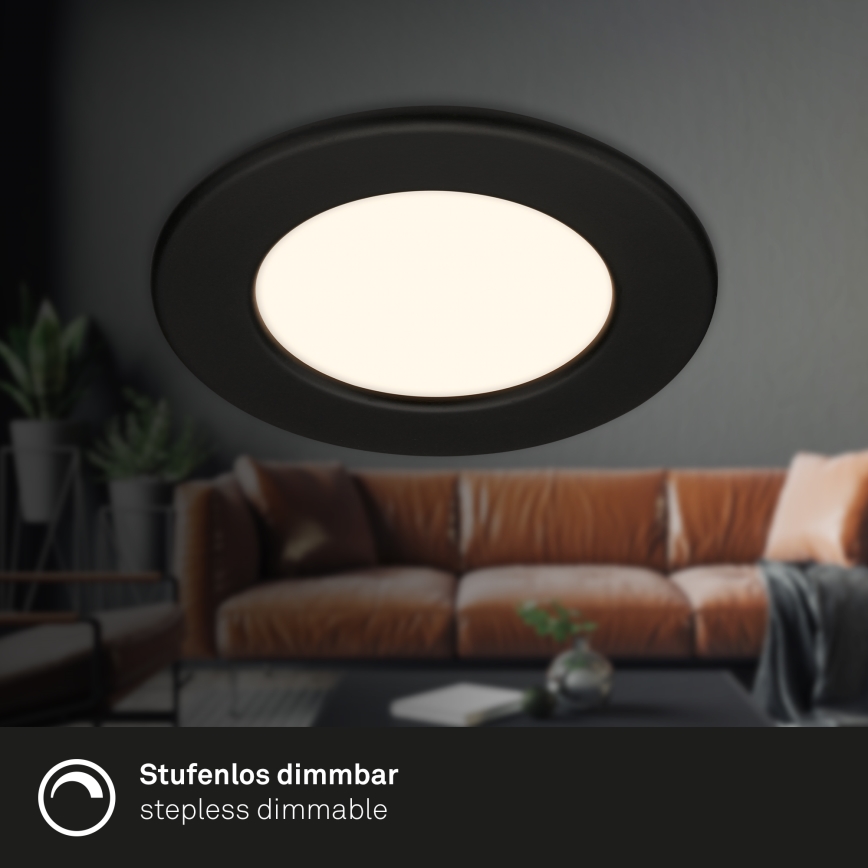 Briloner 7049015 - Dimmable LED Bathroom Recessed Downlight LED/6W/230V 3000K IP44 Black