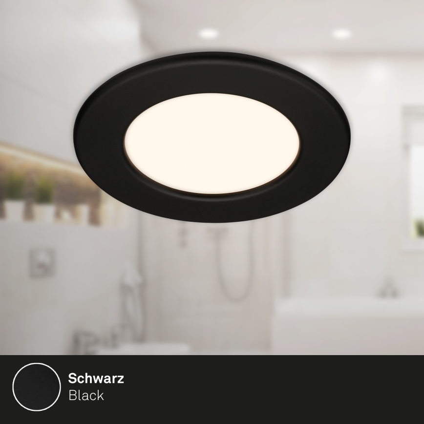 Briloner 7049015 - Dimmable LED Bathroom Recessed Downlight LED/6W/230V 3000K IP44 Black