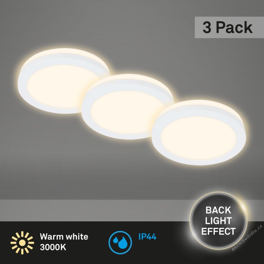 Briloner 7055-036 - SET 3x LED Bathroom recessed light LED/3W/230V IP44