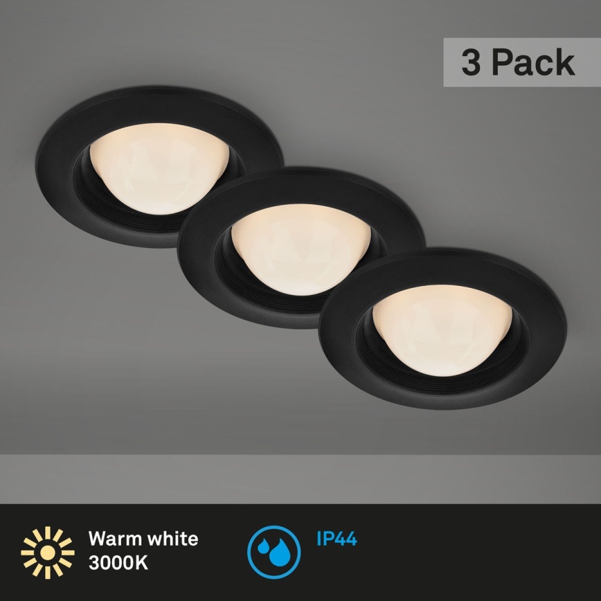 Briloner 7056-035 - SET 3x LED Bathroom recessed light LED/3W/230V IP44