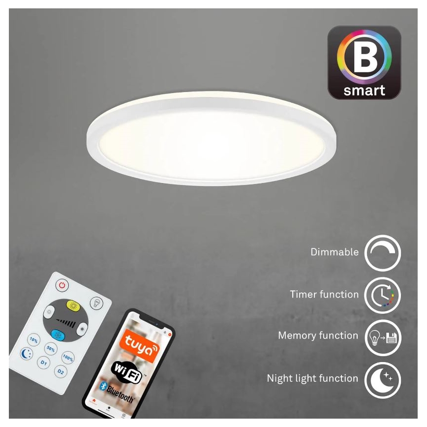 Briloner 7058-016 - LED Dimmable light SLIM LED/18W/230V 2700-6500K Wi-Fi Tuya + remote control