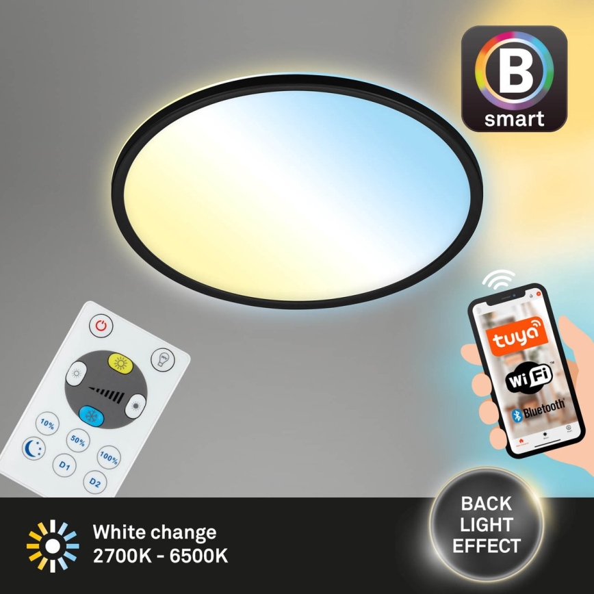 Briloner 7059-015 - LED Dimmable ceiling light SLIM LED/22W/230V 2700-6500K Wi-Fi Tuya + remote control