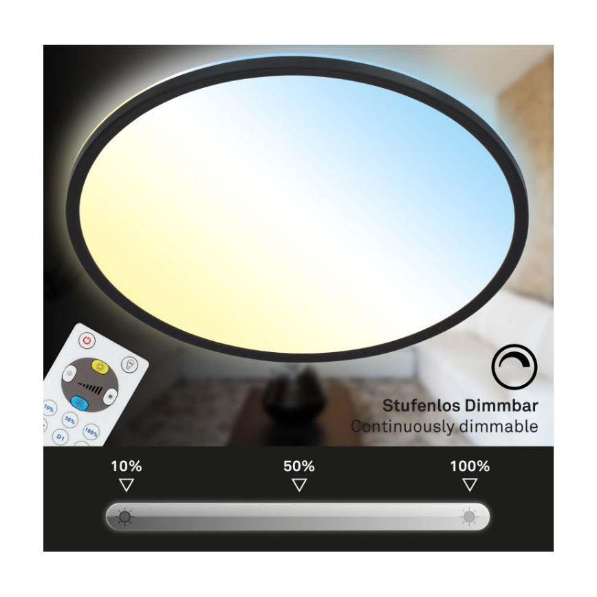 Briloner 7079-015 - LED Dimmable ceiling light SLIM LED/18W/230V 2700-6500K + remote control